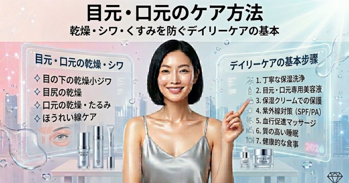 目元・口元のケア方法｜乾燥・シワ・くすみを防ぐデイリーケアの基本