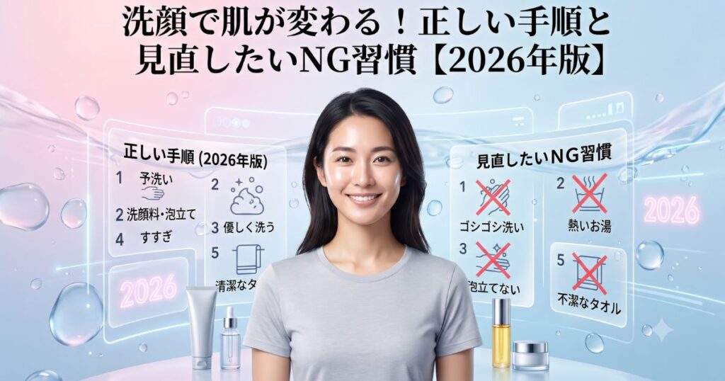 洗顔で肌が変わる！正しい手順と見直したいNG習慣【2026年版】