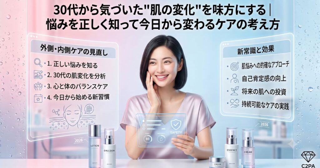 30代から気づいた"肌の変化"を味方にする｜悩みを正しく知って今日から変わるケアの考え方