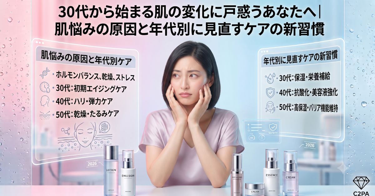 30代から始まる肌の変化に戸惑うあなたへ｜肌悩みの原因と年代別に見直すケアの新習慣