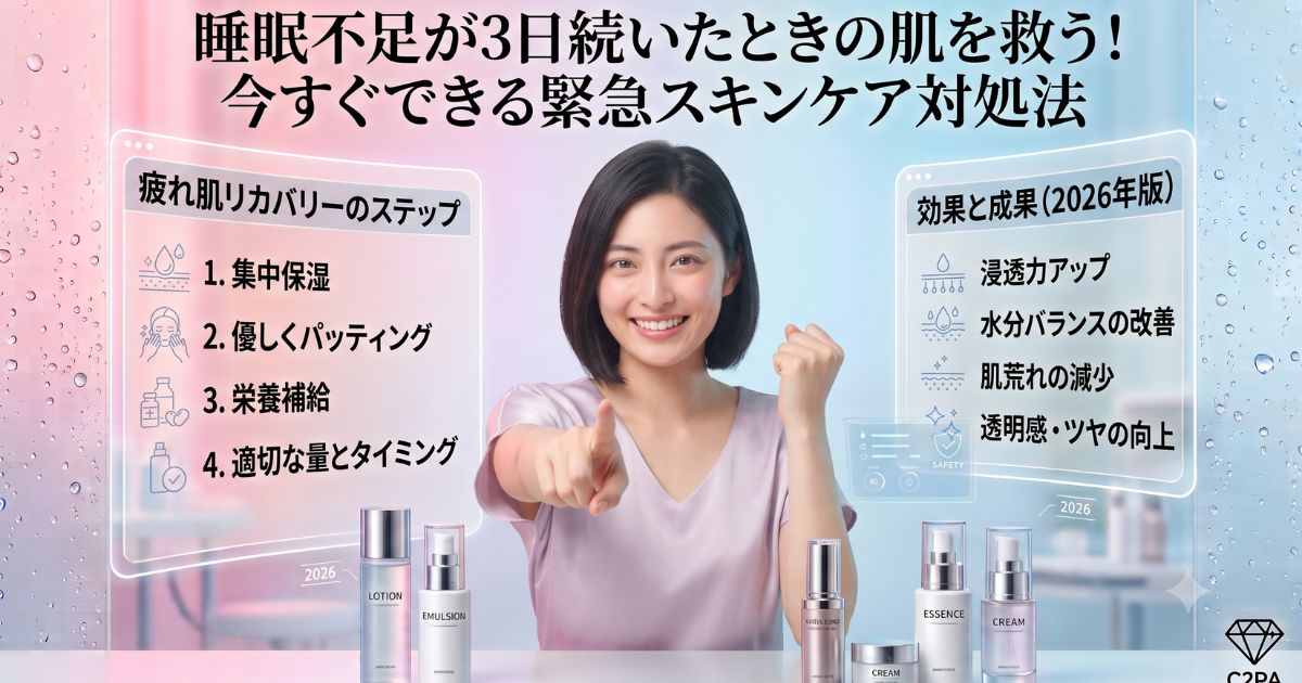 睡眠不足が3日続いたときの肌を救う！今すぐできる緊急スキンケア対処法