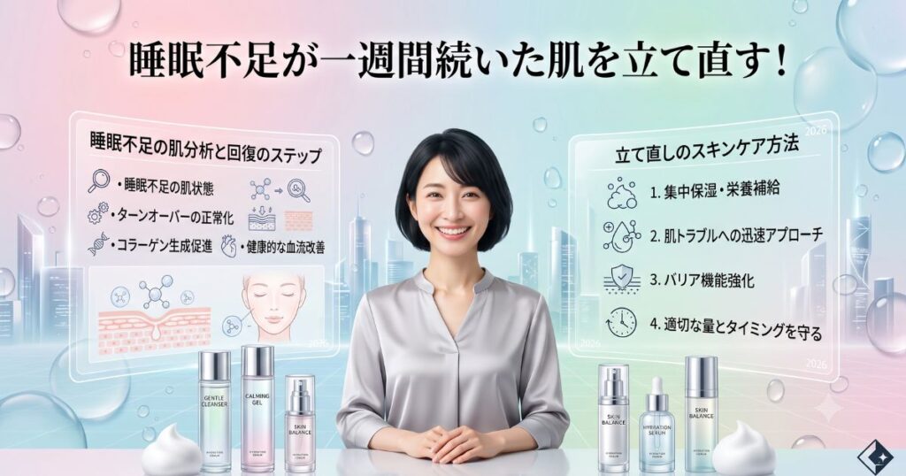 睡眠不足が一週間続いた肌を立て直す！段階別・今日から使える応急スキンケアプログラム
