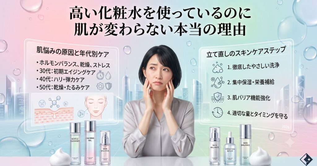 高い化粧水を使っているのに肌が変わらない本当の理由｜効果が出ない7つの落とし穴と正しい見直し方