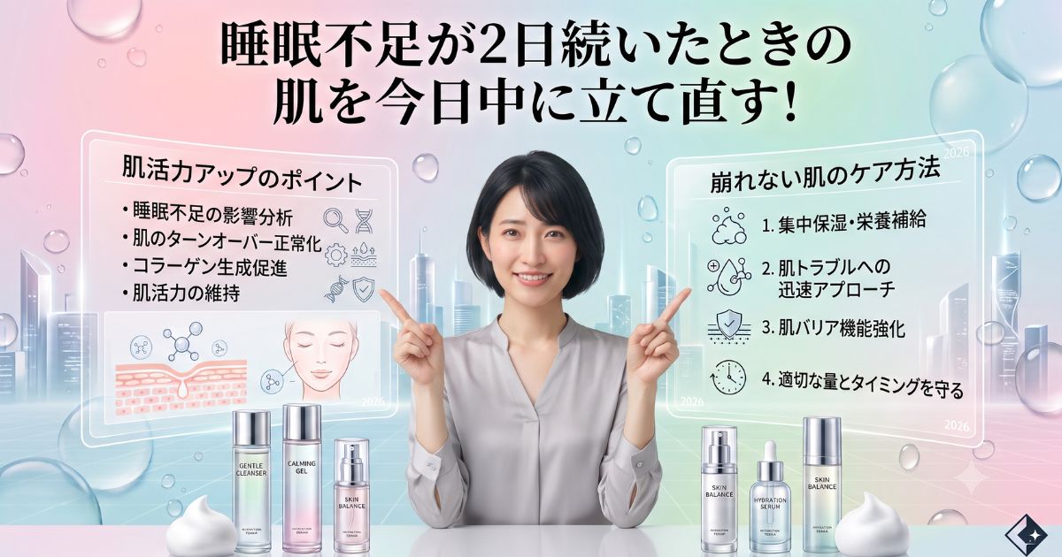 睡眠不足が2日続いたときの肌を今日中に立て直す！朝・昼・夜で完結する緊急スキンケアプログラム