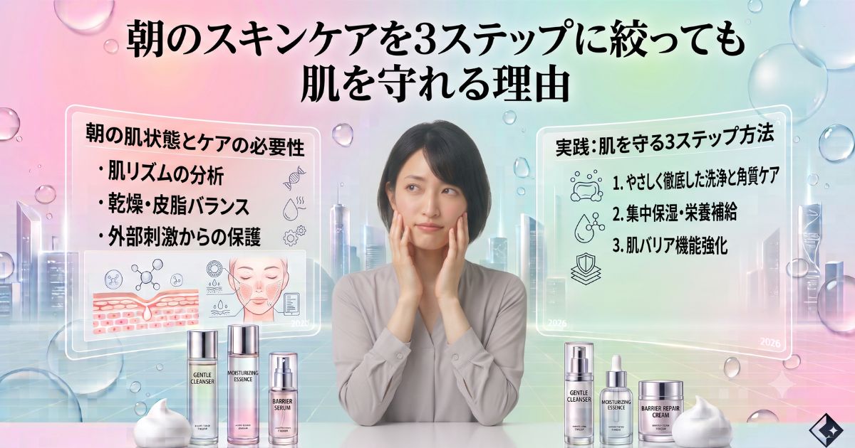 朝のスキンケアを3ステップに絞っても肌を守れる理由｜忙しい朝でも揺るがない最小限ケアの新常識
