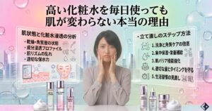 高い化粧水を毎日使っても肌が変わらない本当の理由｜見直すべき習慣と正しい浸透のさせ方