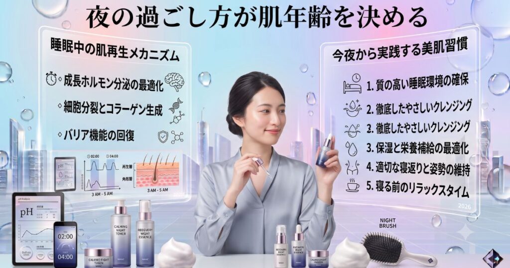 夜の過ごし方が肌年齢を決める｜睡眠中に起きる肌再生のメカニズムと今夜から実践できる美肌習慣
