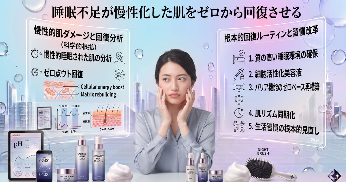 睡眠不足が慢性化した肌をゼロから回復させる｜疲れ肌の状態を見極めて段階的に立て直す応急スキンケア戦略