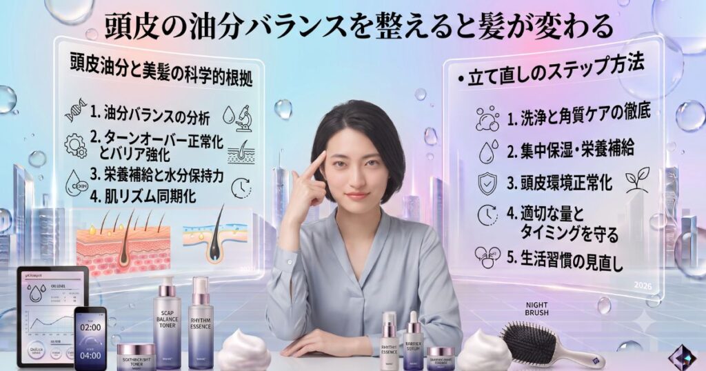 頭皮の油分バランスを整えると髪が変わる｜皮脂コントロールで叶える艶やかな美髪ケアの新常識