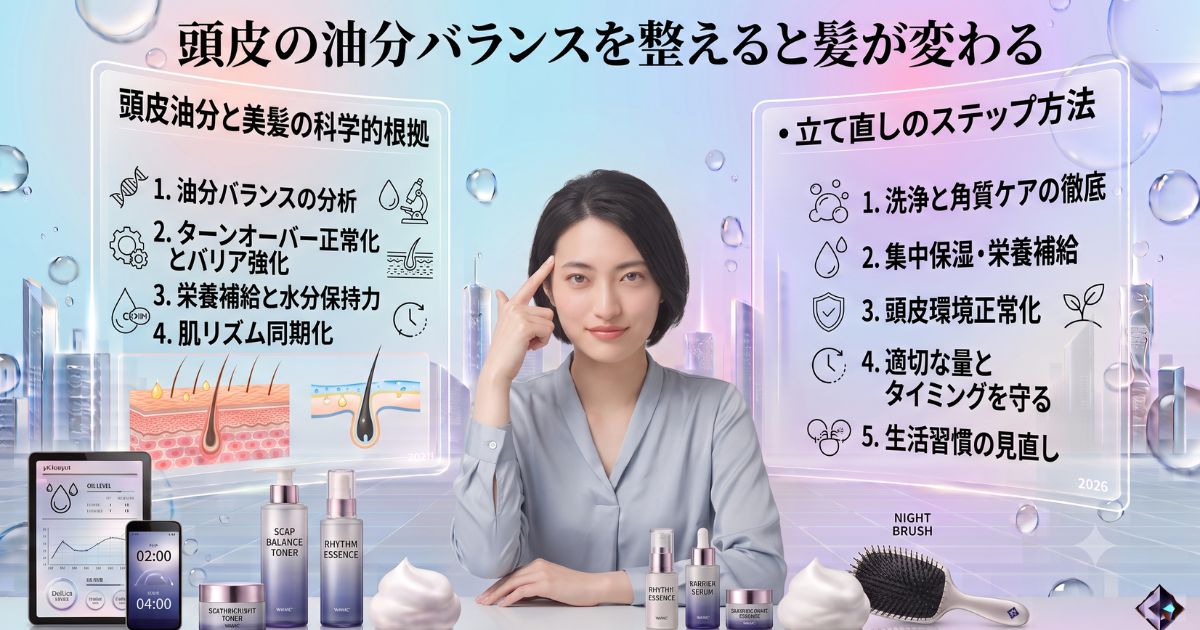 頭皮の油分バランスを整えると髪が変わる｜皮脂コントロールで叶える艶やかな美髪ケアの新常識